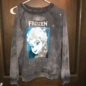 Distressed Elsa Crew Neck